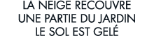 la neige recouvre une partie du jardin le sol est gel  