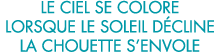 le ciel se colore lorsque le soleil d cline la chouette s envole 