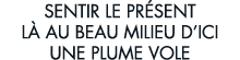 sentir le pr sent l  au beau milieu d ici une plume vole