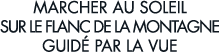 marcher au soleil sur le flanc de la montagne guid  par la vue 
