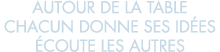 autour de la table chacun donne ses id es  coute les autres 