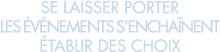 se laisser porter les  v nements s encha nent  tablir des choix 