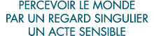 percevoir le monde par un regard singulier un acte sensible 