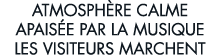 atmosph re calme apais e par la musique les visiteurs marchent