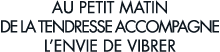 au petit matin de la tendresse accompagne l envie de vibrer