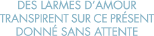 des larmes d amour transpirent sur ce pr sent donn  sans attente