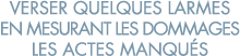 verser quelques larmes en mesurant les dommages les actes manqu s 