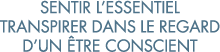 sentir l essentiel transpirer dans le regard d un  tre conscient