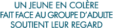 un jeune en col re fait face au groupe d adulte soutient leur regard 