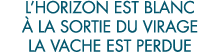 l horizon est blanc   la sortie du virage la vache est perdue 