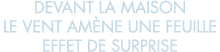 devant la maison le vent am ne une feuille effet de surprise 