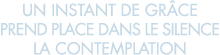 un instant de gr ce prend place dans le silence la contemplation