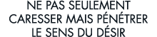 ne pas seulement caresser mais p n trer le sens du d sir