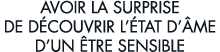 avoir la surprise de d couvrir l  tat d  me d un  tre sensible