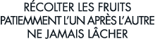 r colter les fruits patiemment l un apr s l autre ne jamais l cher 