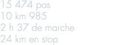 15 474 pas 10 km 985 2 h 37 de marche 24 km en stop